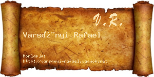 Varsányi Rafael névjegykártya